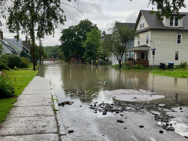 Flooded subdivision in Vermont